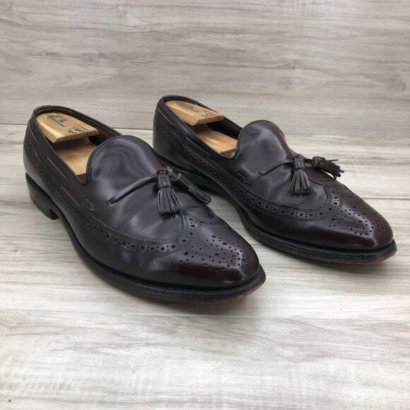 Allen Edmonds Loafers Mens 10D Burgundy Leather Slip On Shoes - Picture 3 of 12